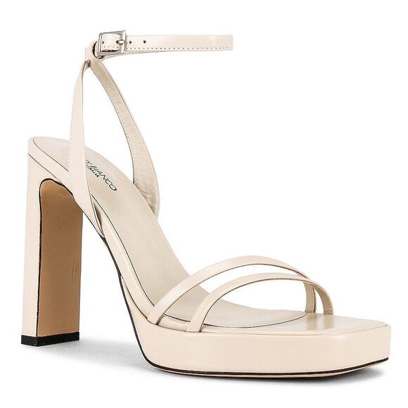 Tony Bianco Dandy Heels Ankle Strap Square Toe Leather Vanilla Capretto Size 9.5 - Picture 1 of 13